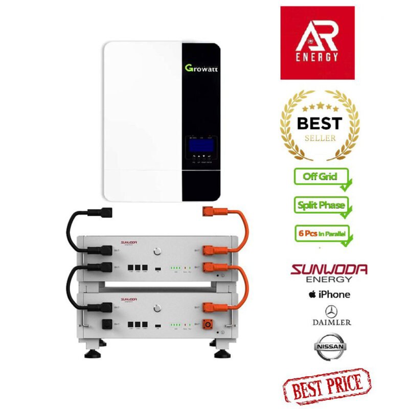 Пакет 10 квч батерия SUNWODA и 5кв инвертор GROWATT SPF 5000ES