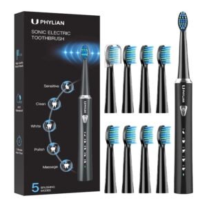 Електрическа четка за зъби Phylian Sonic HH06007 9201588, Звукова, Таймер, 5 режима, 8 накрайника